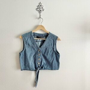 Vintage soft denim cropped vest